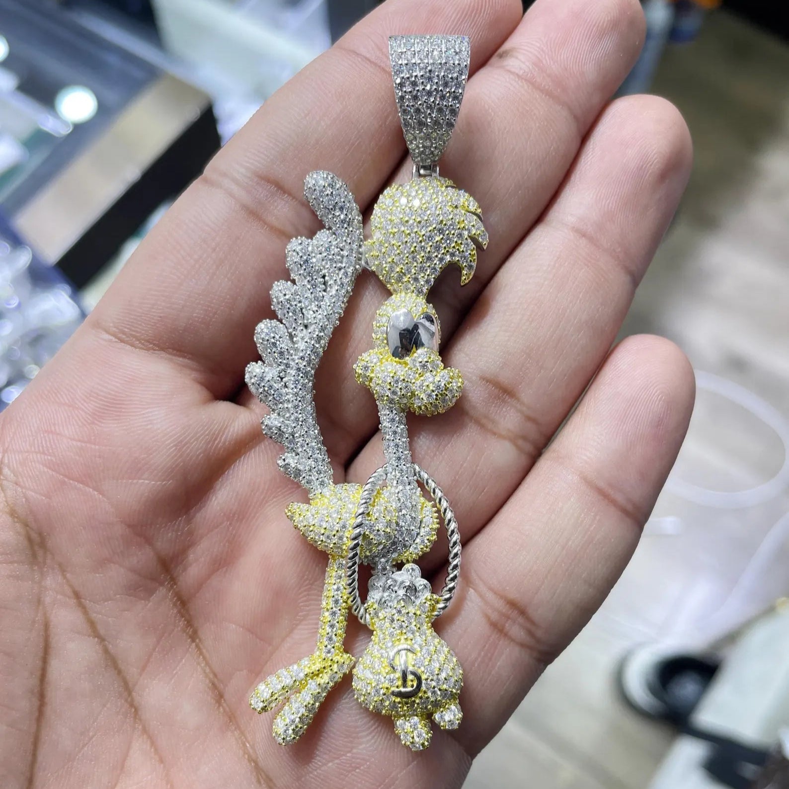 3D Custom Cartoon Pendant VVS1 Moissanite [8.99 CTW] 925 Sterling Silver
