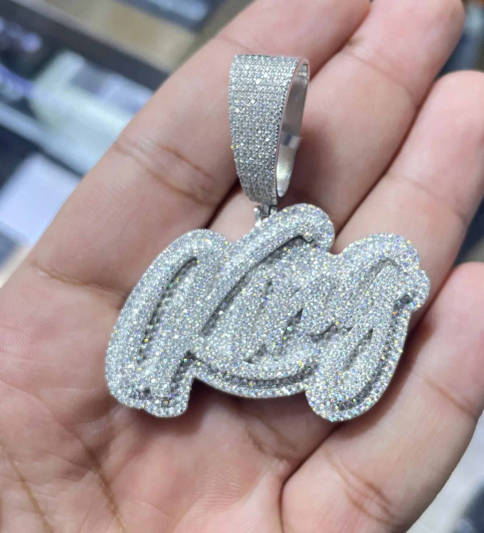 Custom King Pendant VVS1 Moissanite [6.71 CTW] 925 Sterling Silver
