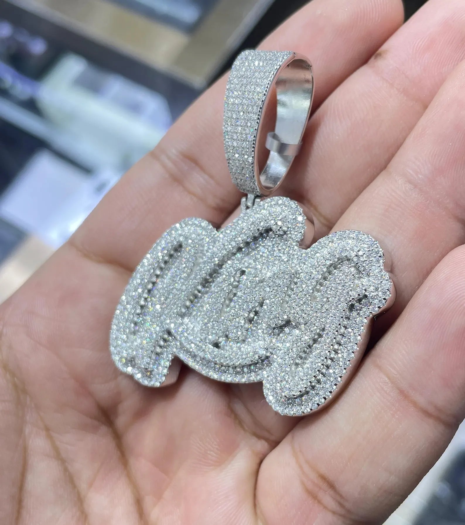 Custom King Pendant VVS1 Moissanite [6.71 CTW] 925 Sterling Silver