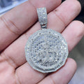 Round Allah Pendant VVS1 Moissanite [6.36CTW] 925 Sterling Silver