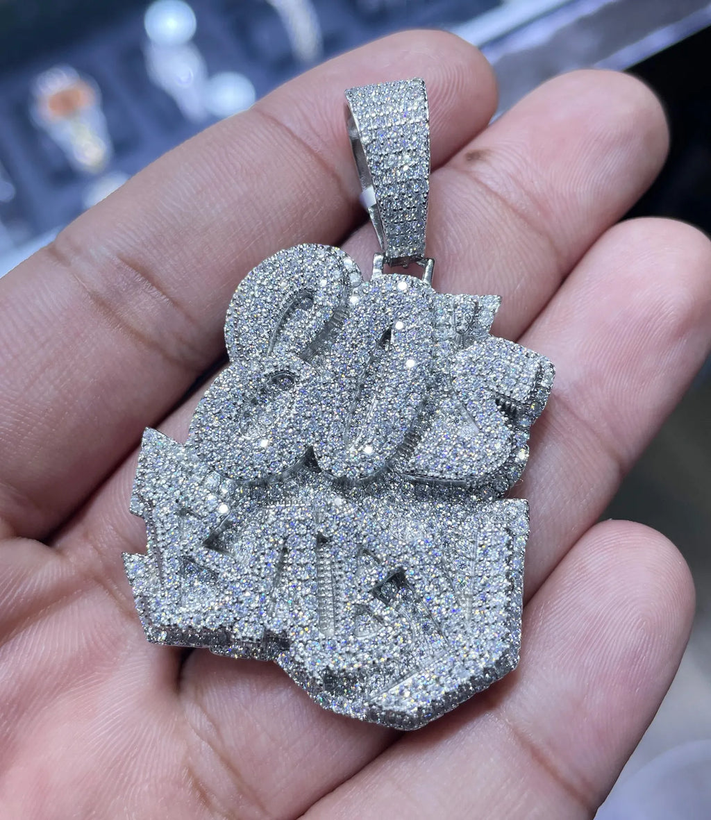 80s Baby Custom Pendant VVS1 Moissanite [9.2CTW] 925 Sterling Silver