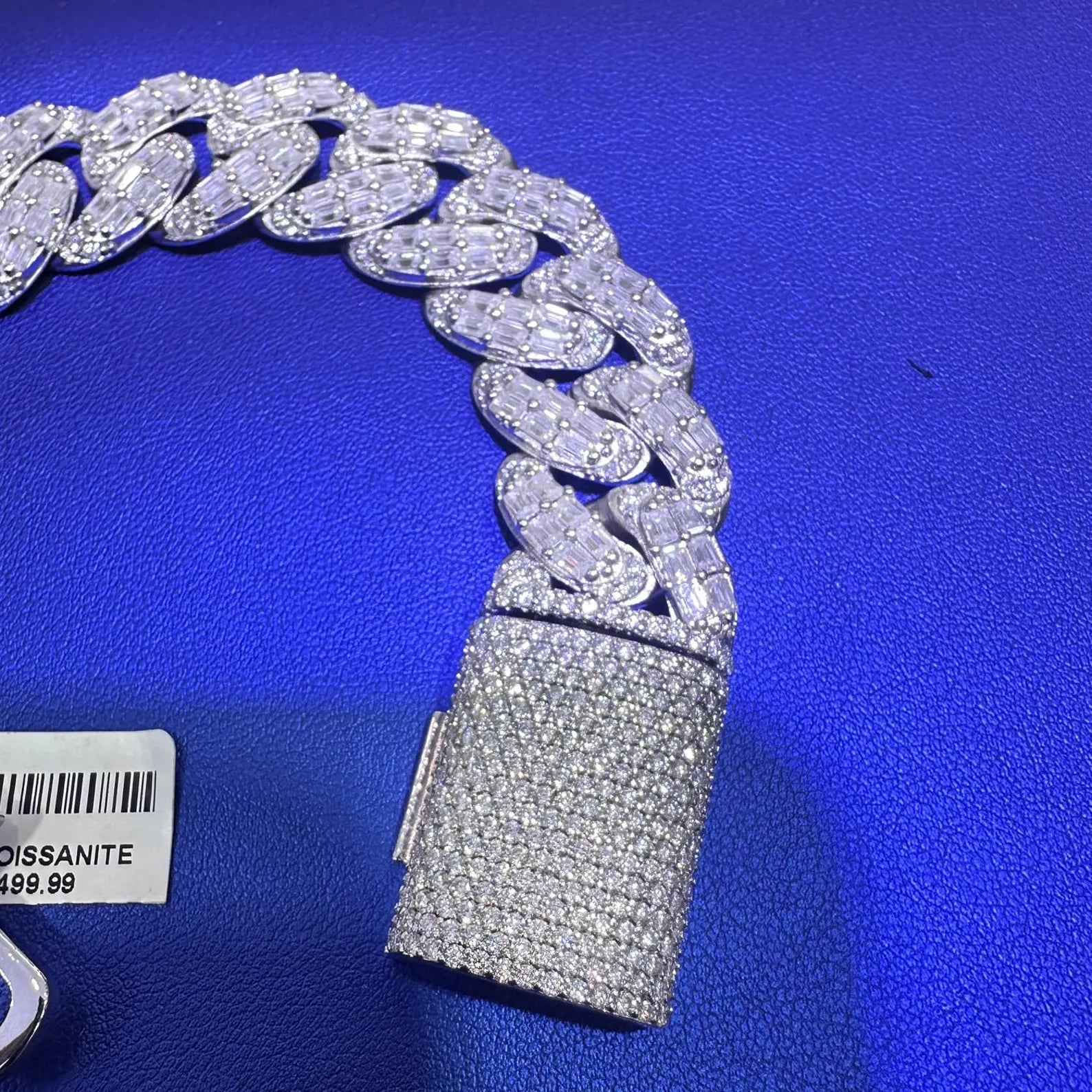 Baguette Iced Out Cuban Link Bracelet [21.95 CTW] Moissanites in 925 Sterling Silver