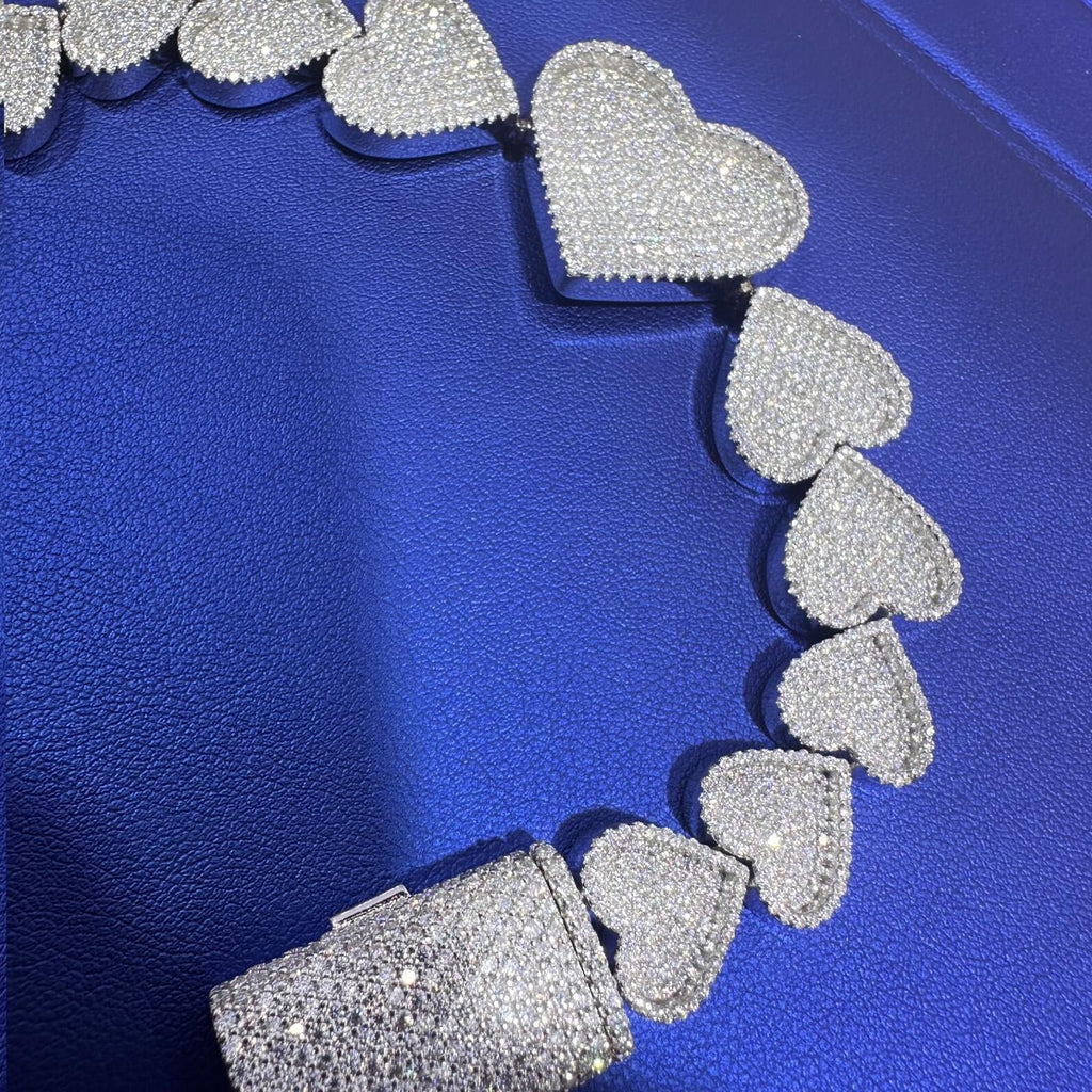 Iced Out Graduating Heart Bracelet [13.44 CTW] Moissanites in 925 Sterling Silver