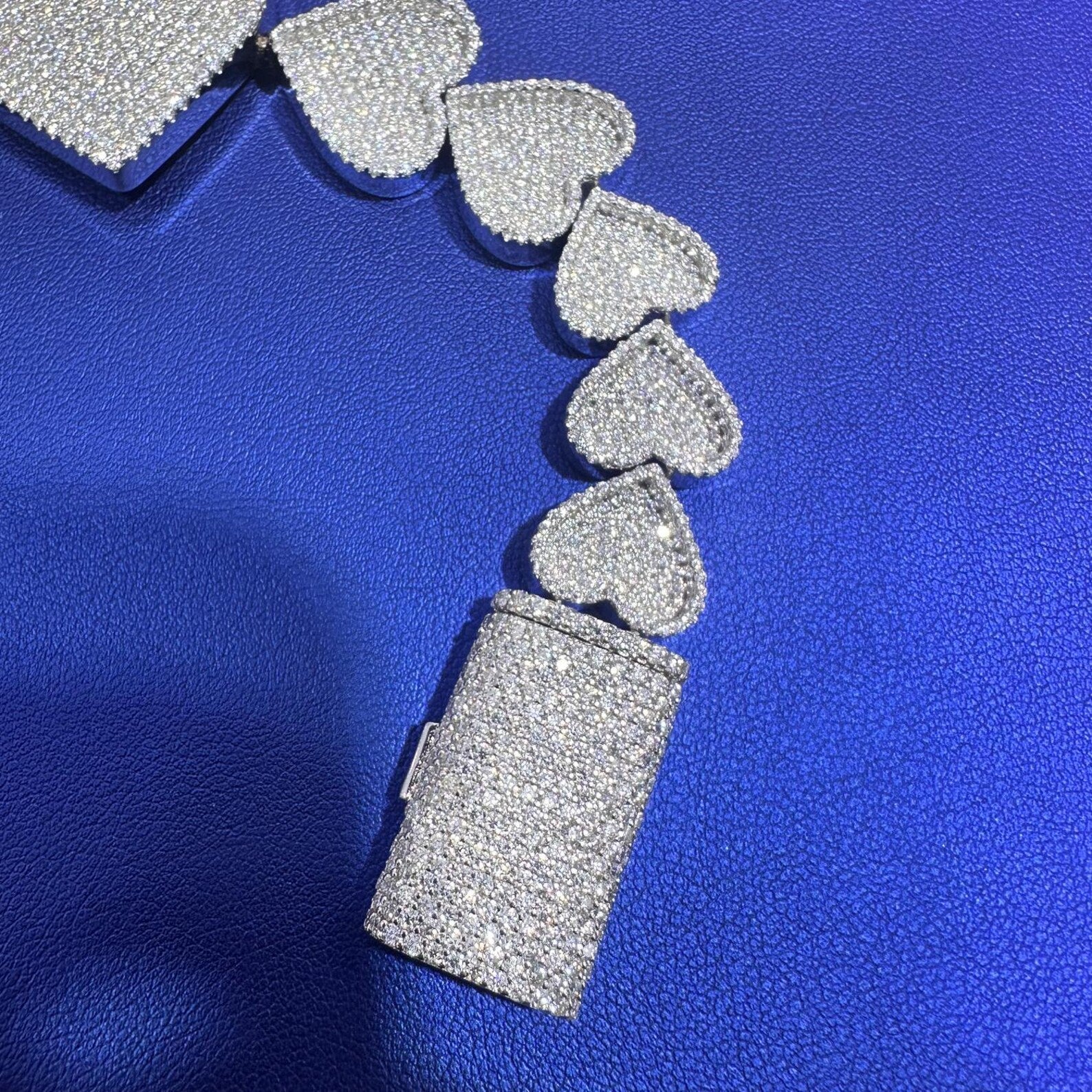 Iced Out Graduating Heart Bracelet [13.44 CTW] Moissanites in 925 Sterling Silver