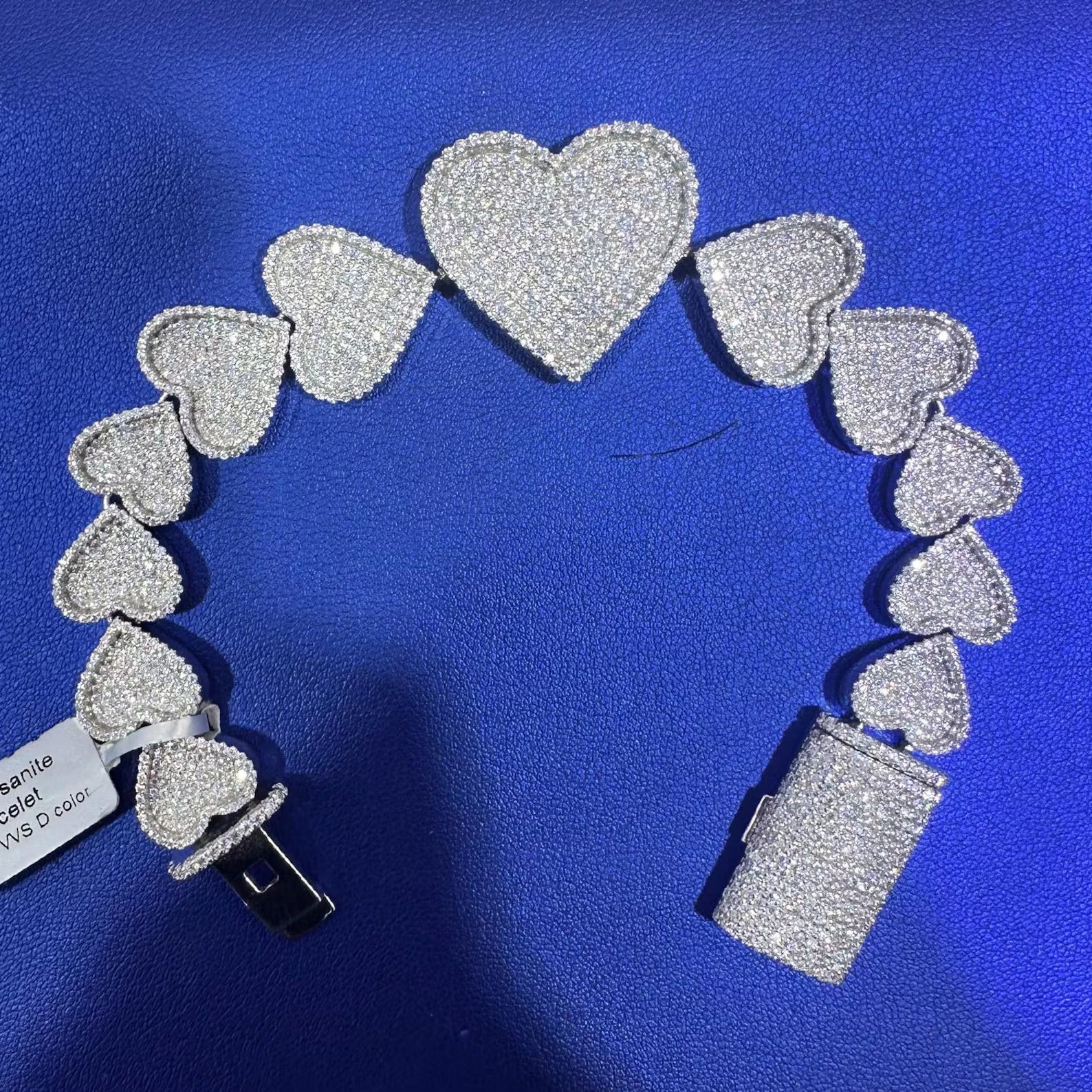 Iced Out Graduating Heart Bracelet [13.44 CTW] Moissanites in 925 Sterling Silver