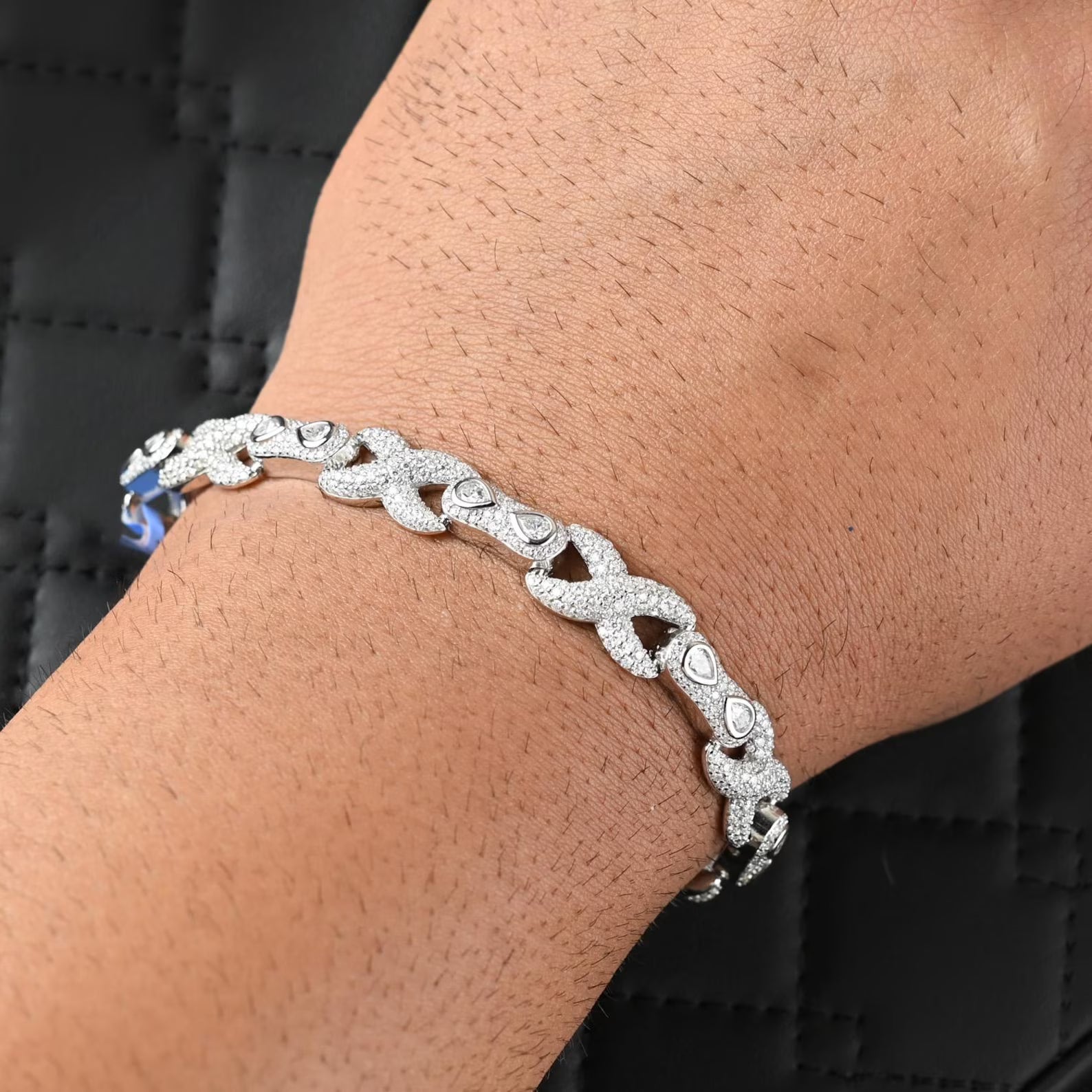 Infinity Iced Out Bracelet [10 CTW] Moissanites in 925 Sterling Silver