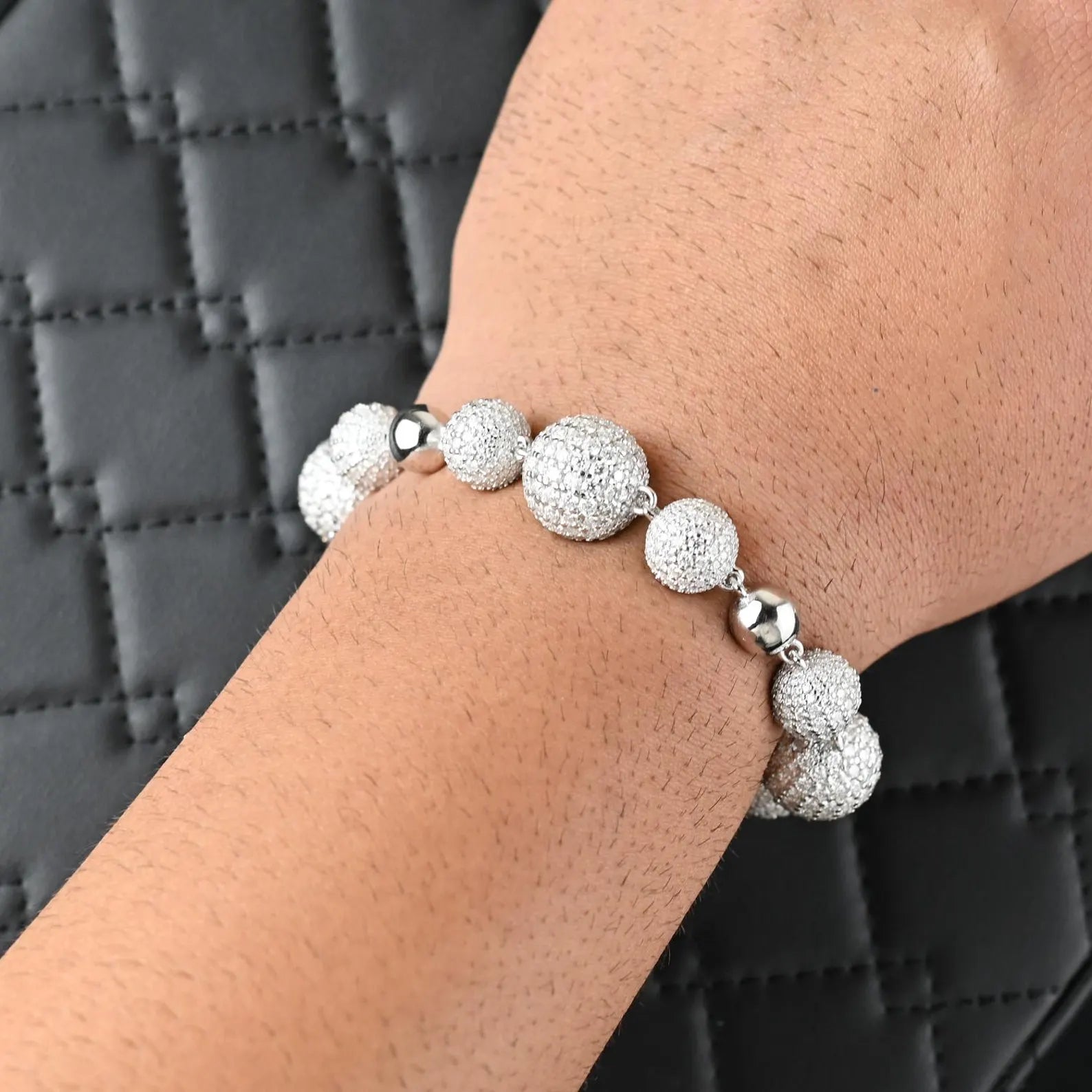 Custom Disco Ball Iced Out Bracelet [44.66 CTW] Moissanites in 925 Sterling Silver