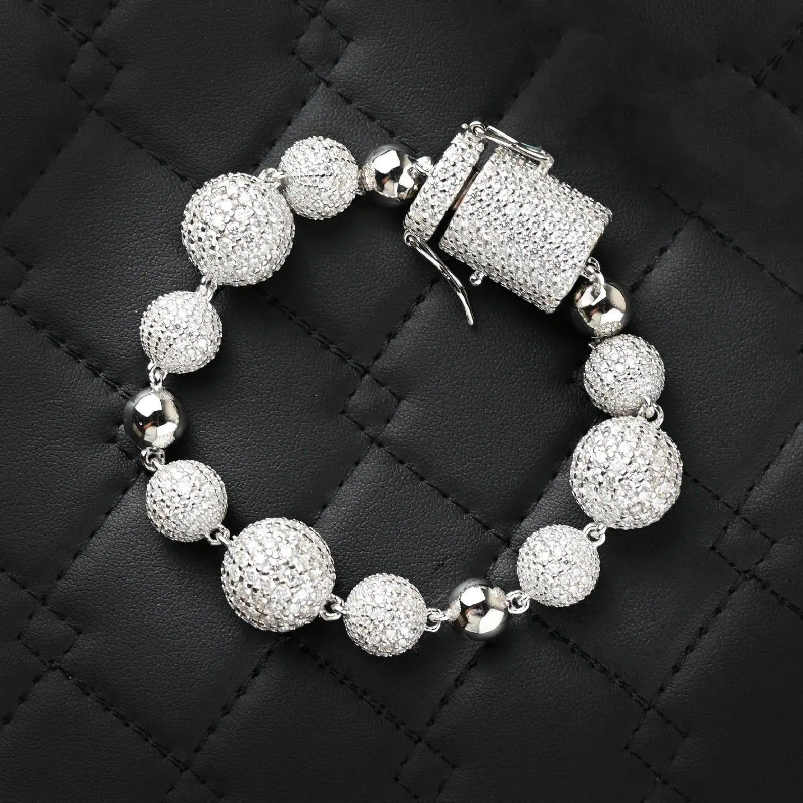 Custom Disco Ball Iced Out Bracelet [44.66 CTW] Moissanites in 925 Sterling Silver