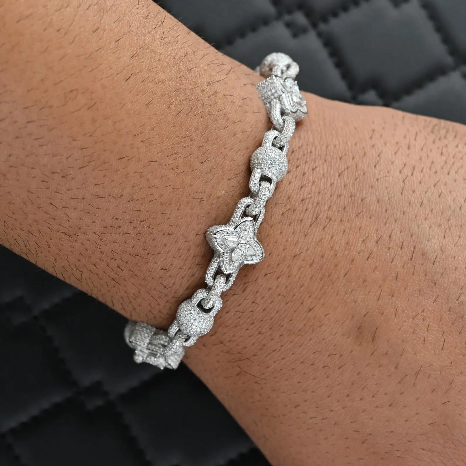 Clover Iced Out Bracelet [13.95CTW] Moissanites in 925 Sterling Silver