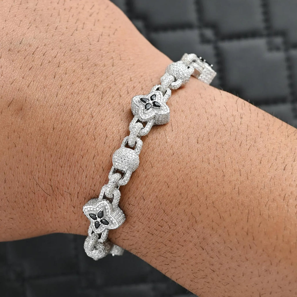 Clover Iced Out Bracelet [13 CTW] Moissanites in 925 Sterling Silver