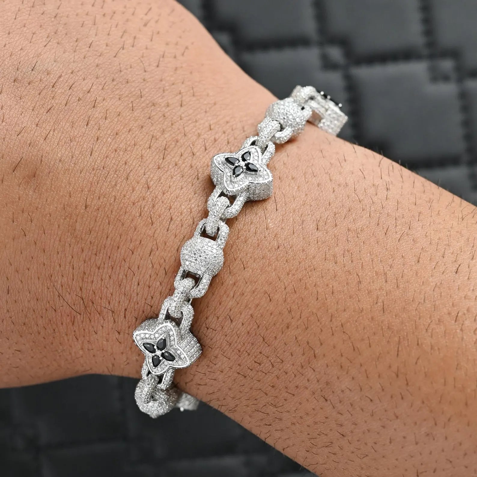 Clover Iced Out Bracelet [13 CTW] Moissanites in 925 Sterling Silver