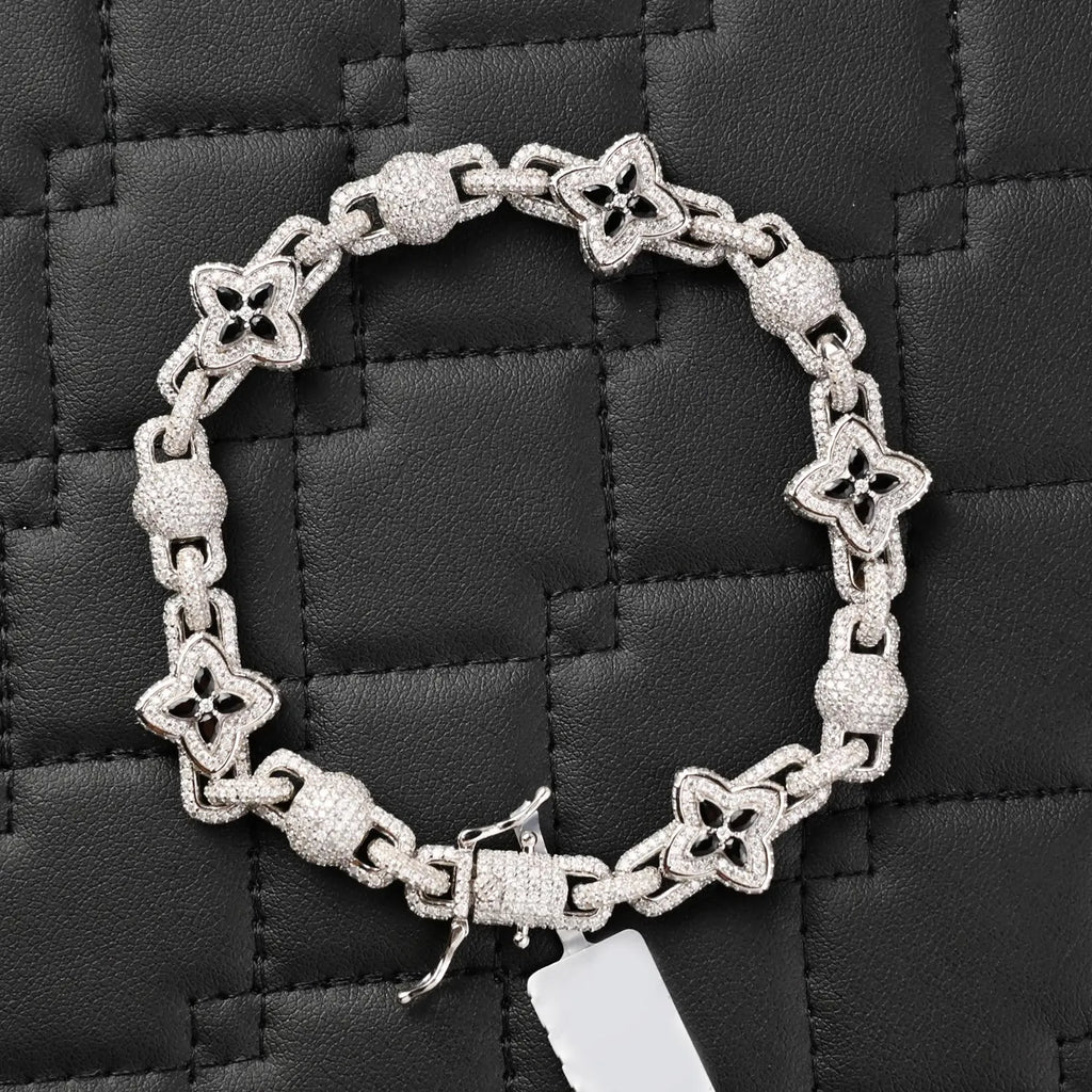 Clover Iced Out Bracelet [13 CTW] Moissanites in 925 Sterling Silver