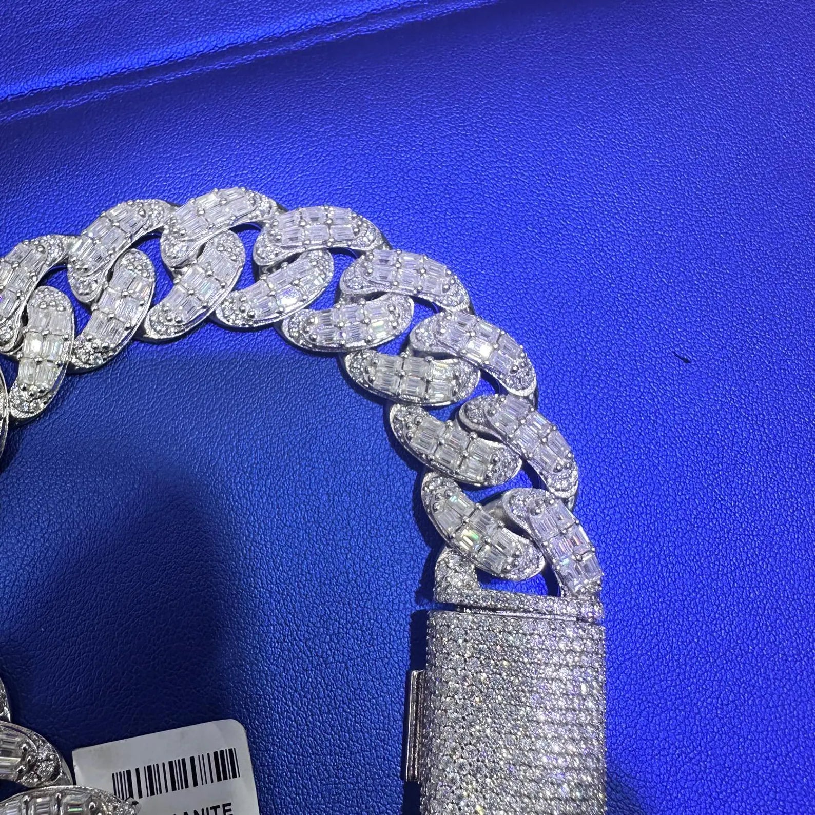 Baguette Iced Out Cuban Link Bracelet [21.95 CTW] Moissanites in 925 Sterling Silver