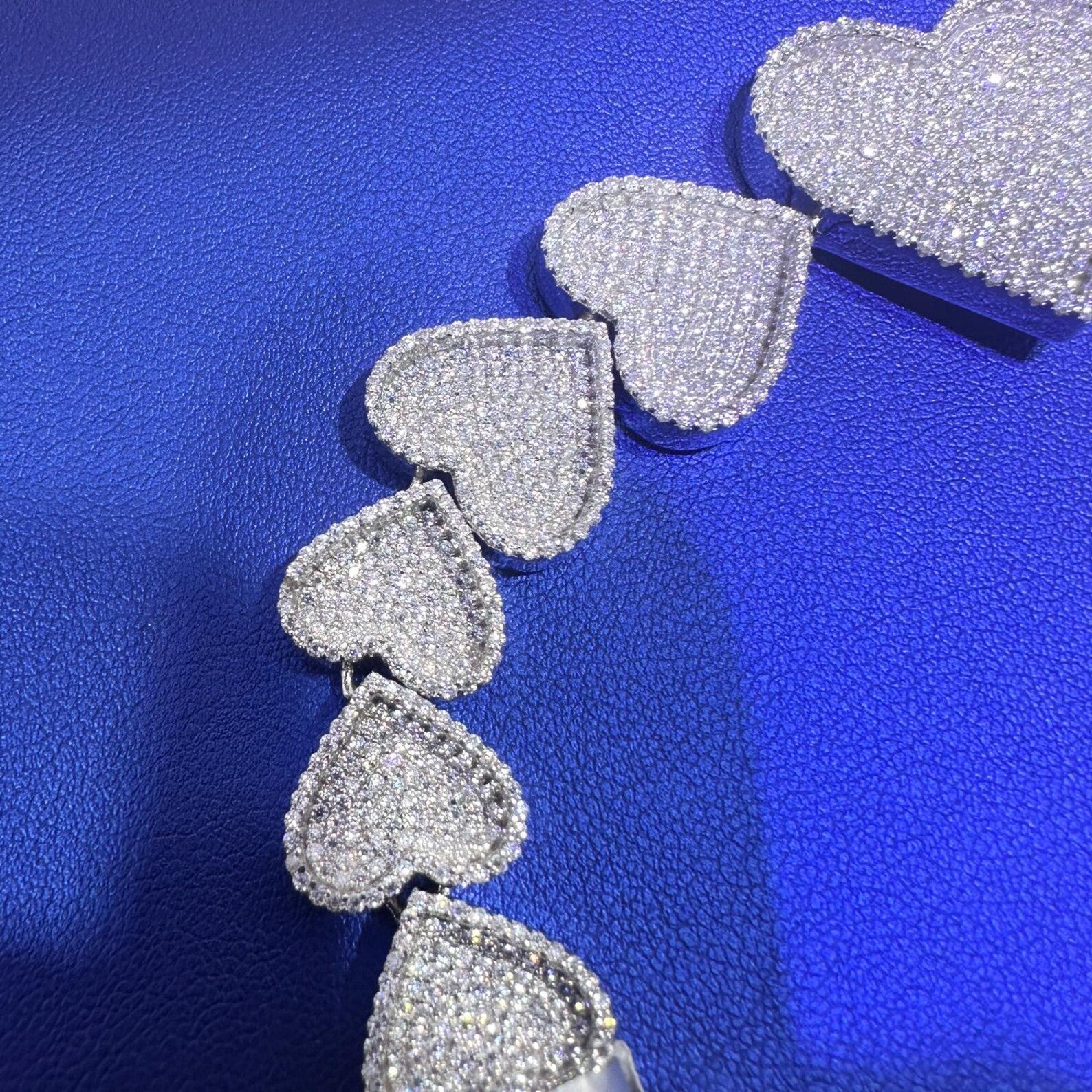 Iced Out Graduating Heart Bracelet [13.44 CTW] Moissanites in 925 Sterling Silver