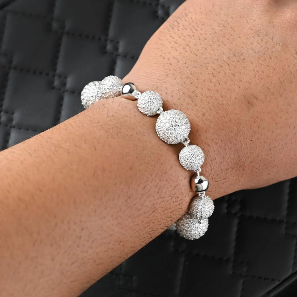 Custom Disco Ball Iced Out Bracelet [44.66 CTW] Moissanites in 925 Sterling Silver