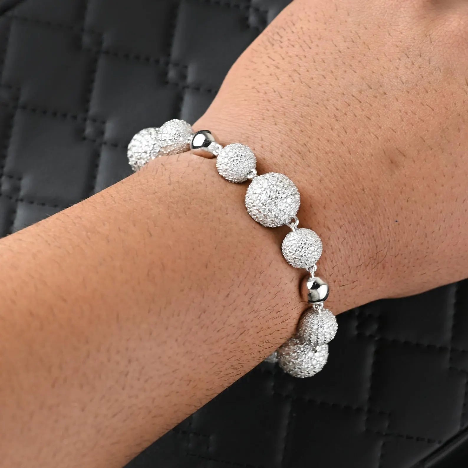 Custom Disco Ball Iced Out Bracelet [44.66 CTW] Moissanites in 925 Sterling Silver