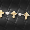 Two Tone Cross Bracelet [9 CTW] Moissanites in 925 Sterling Silver