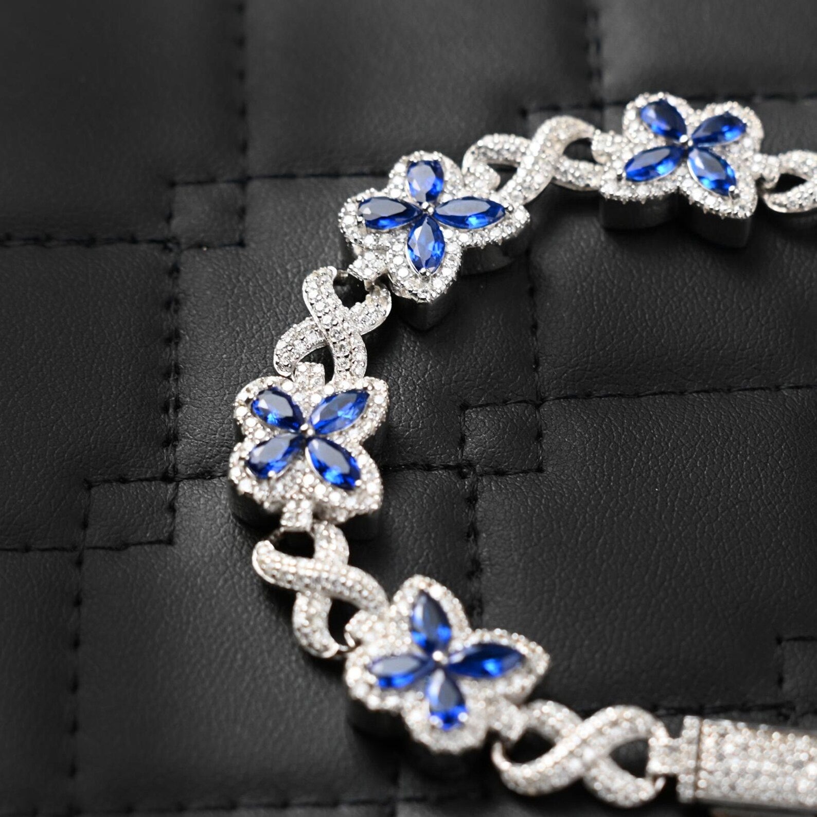 Butterfly Infinity Link Bracelet [4.10CTW] Moissanites in 925 Sterling Silver