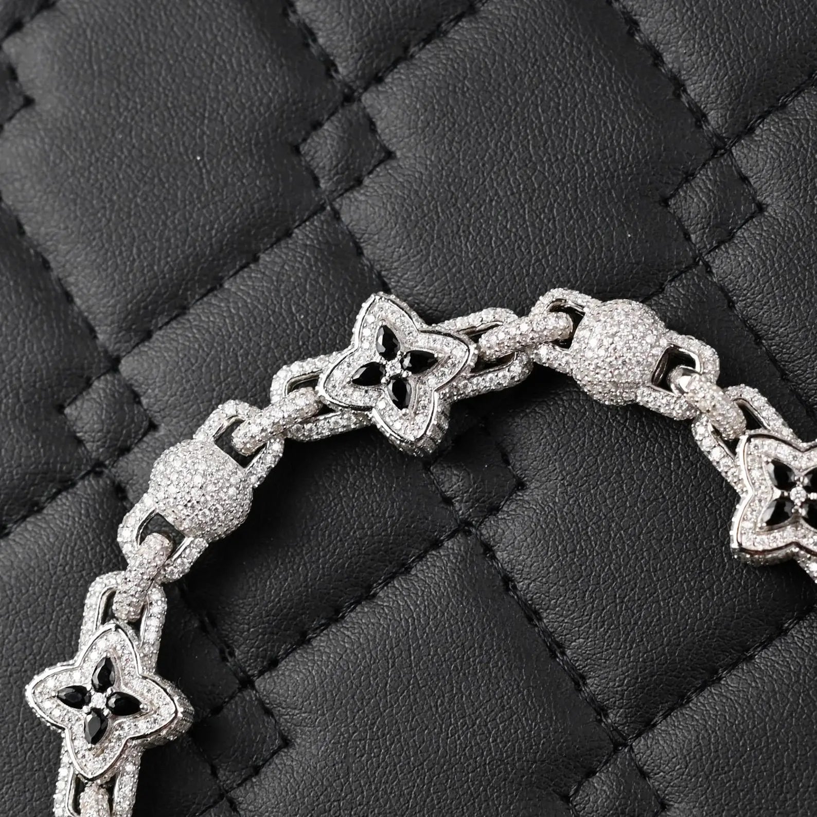 Clover Iced Out Bracelet [13 CTW] Moissanites in 925 Sterling Silver