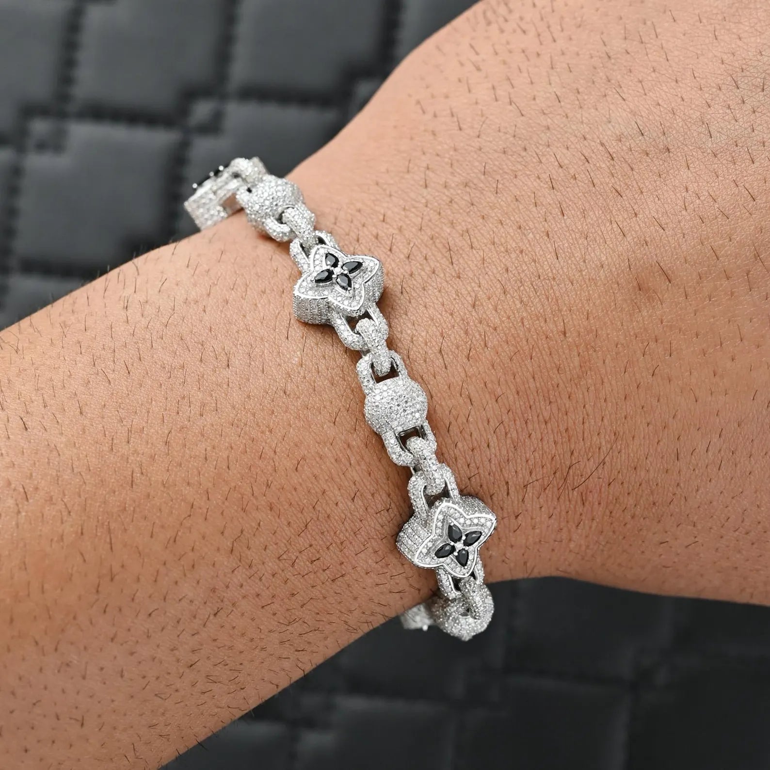 Clover Iced Out Bracelet [13 CTW] Moissanites in 925 Sterling Silver