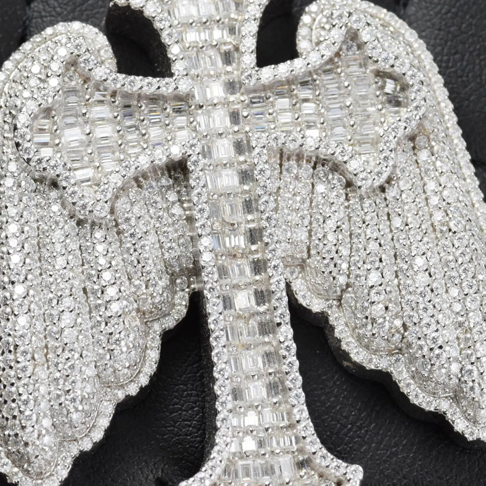 Custom Angle Wing Cross Pendant VVS1 Moissanite [4.21 CTW] 925 Sterling Silver