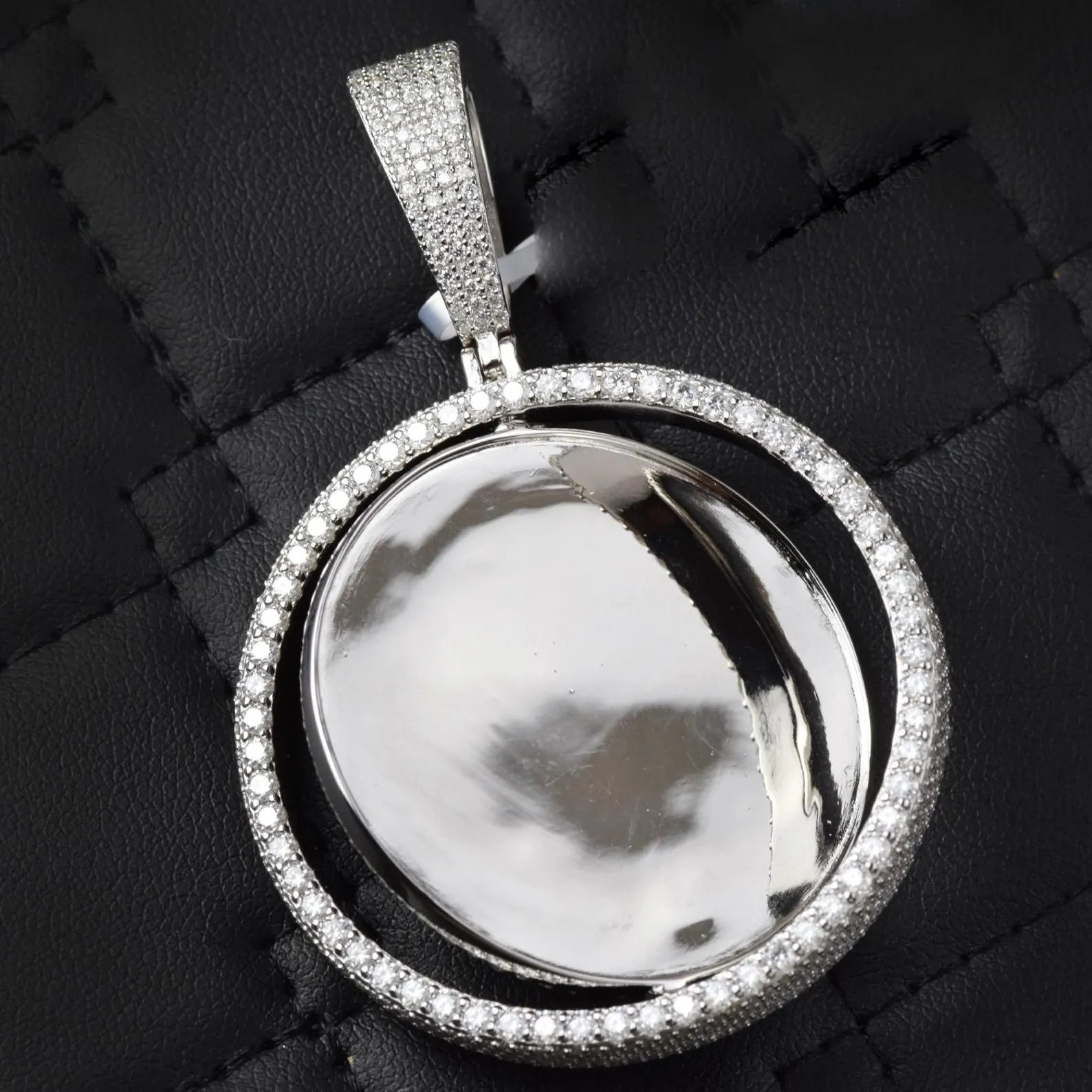 Iced Out Circle Disc VVS1 Moissanite [11.42 CTW] 925 Sterling Silver