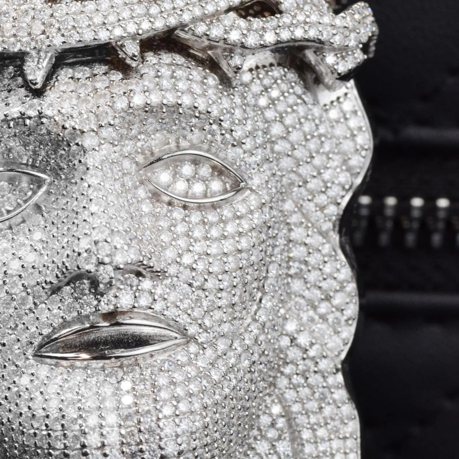 3D Jesus Face Pendant VVS1 Moissanite [24.7 CTW] 925 Sterling Silver