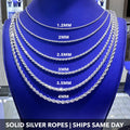 925 Sterling Silver Rope Chains
