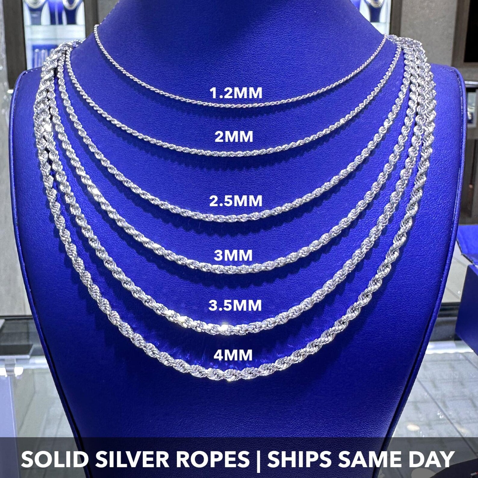 925 Sterling Silver Rope Chains