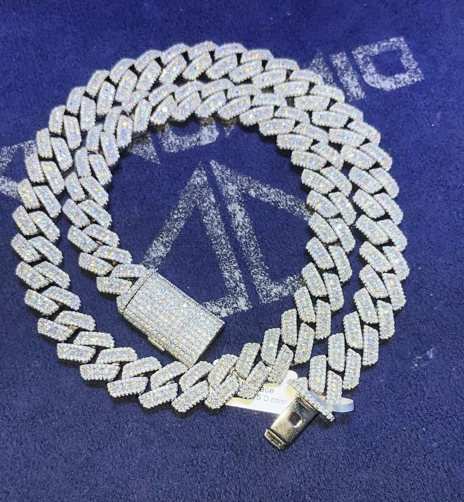 Straight Edge Miami Cuban Moissanite Chain [28.94 CTW] in 925 Sterling Silver