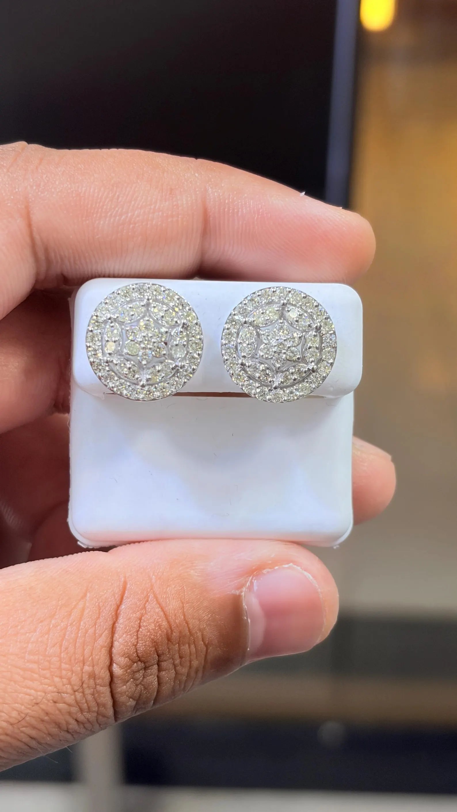 10K White Gold Diamond 2.00 CTW Earring