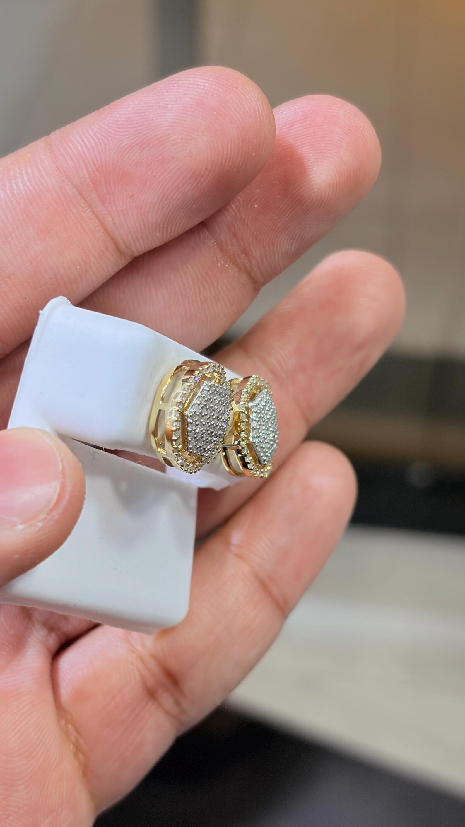 10K Gold Two Tone Diamond 0.75 CTW Earring