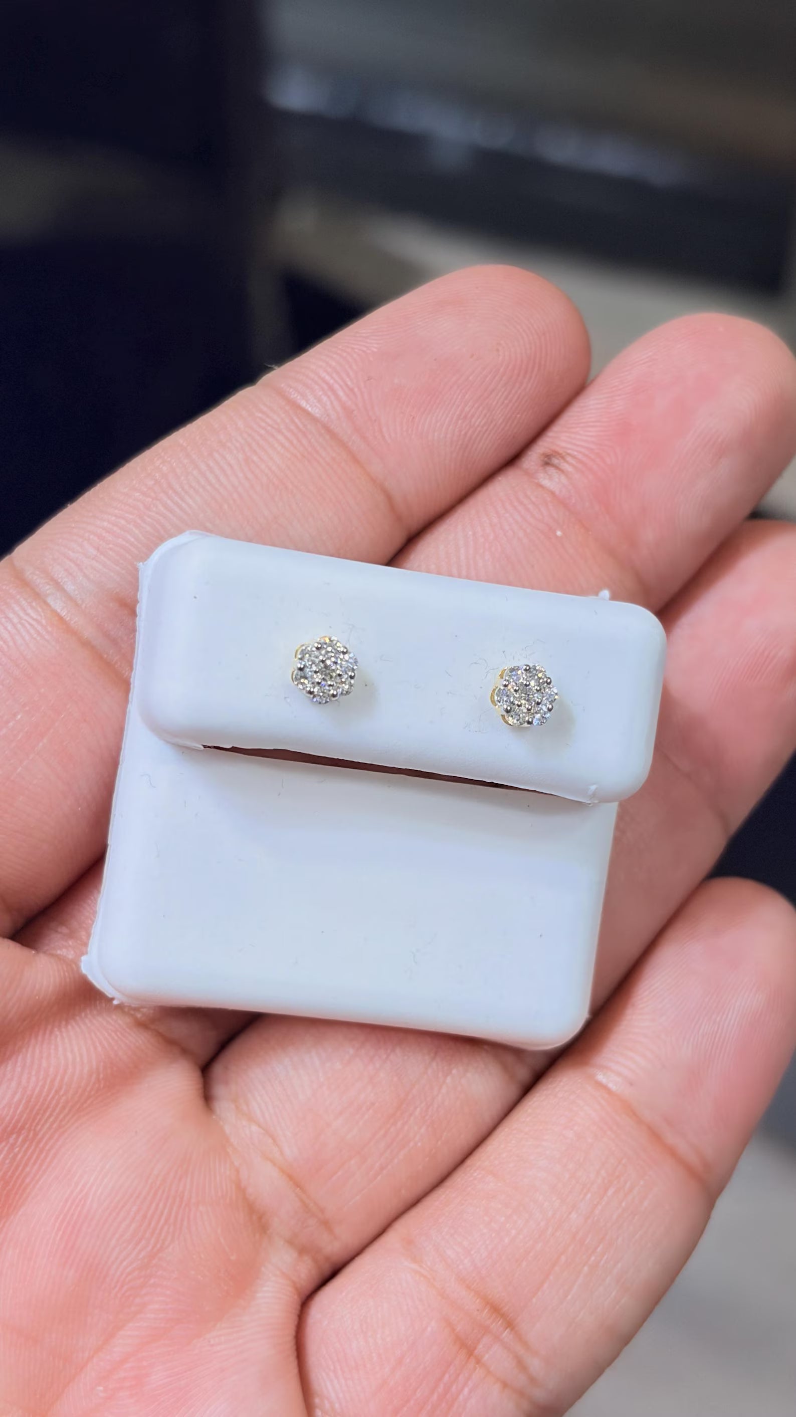 10K White Gold Diamond 0.25 CTW Flower Earring
