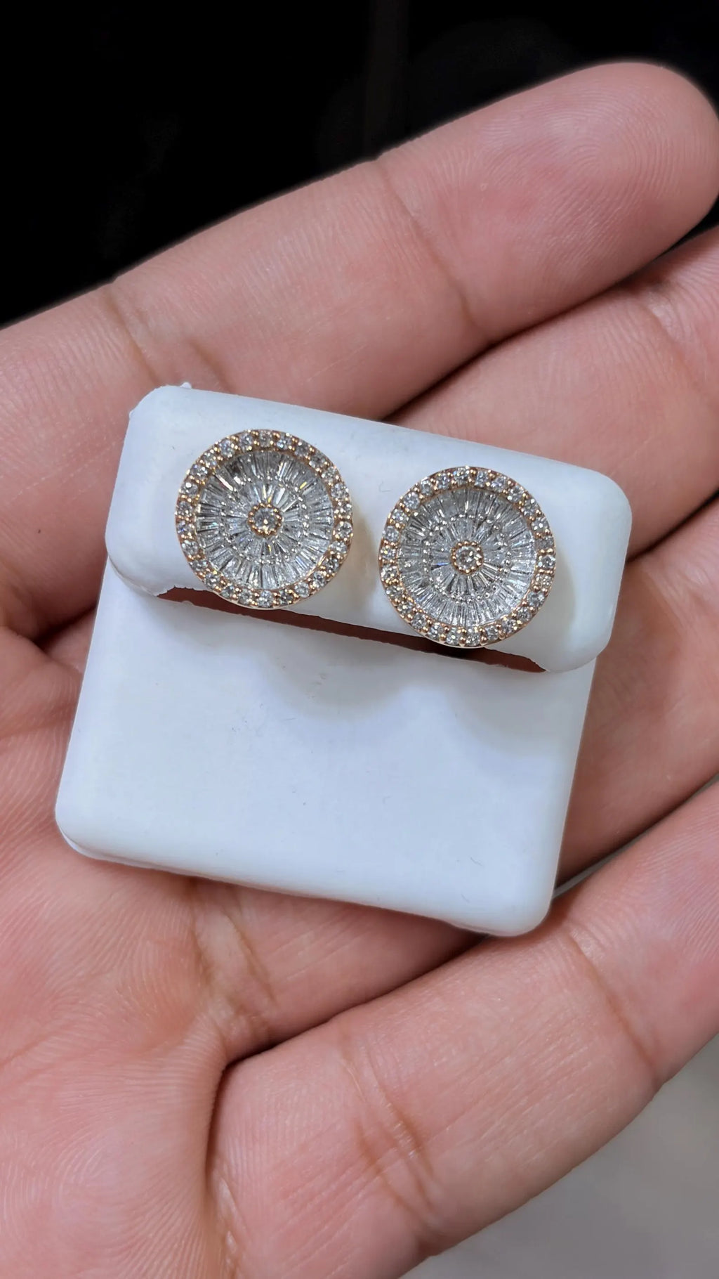 10K Rose Gold Diamond Earring 1.50 Carat Natural Diamonds