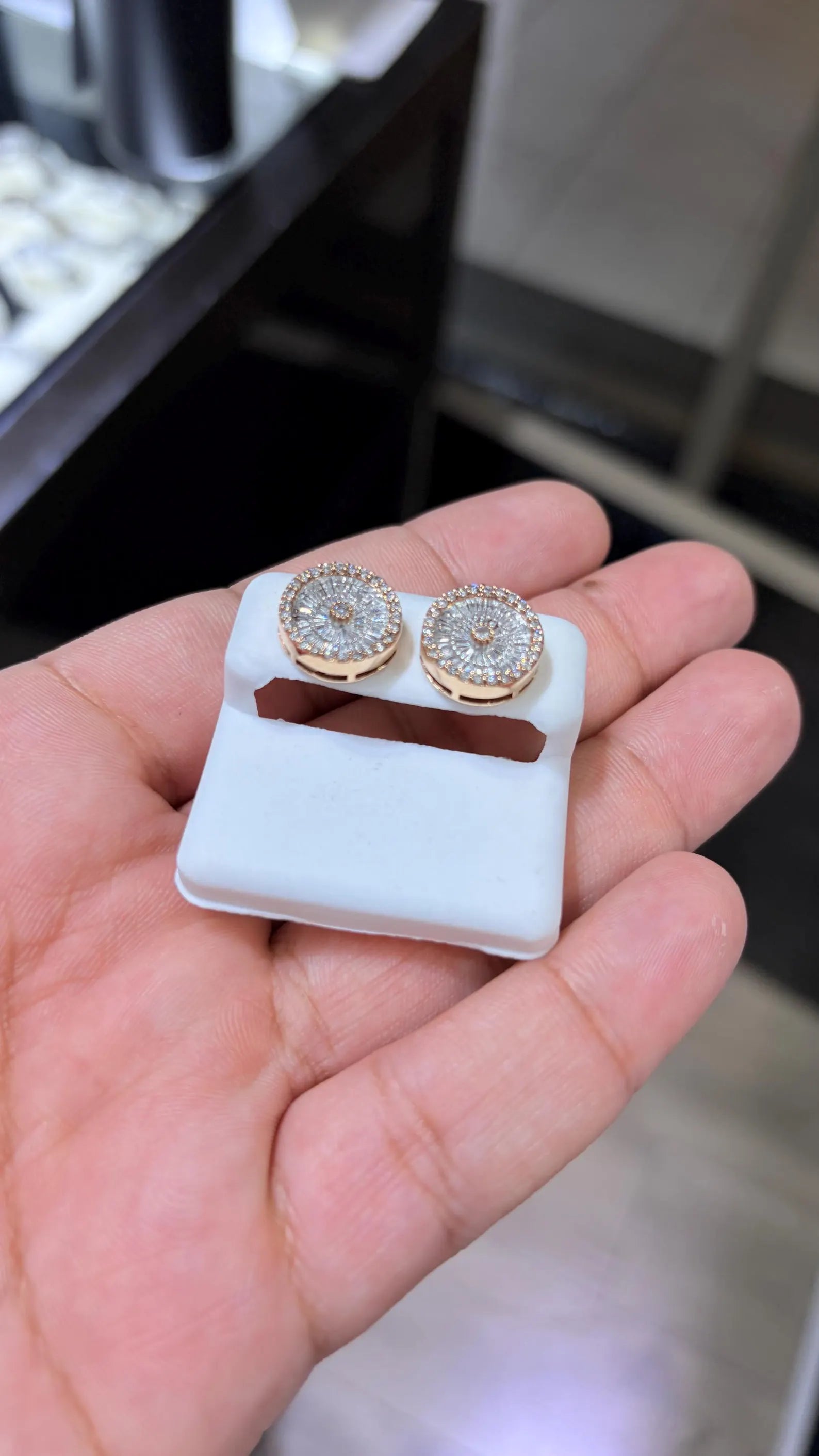 10K Rose Gold Diamond Earring 1.50 Carat Natural Diamonds