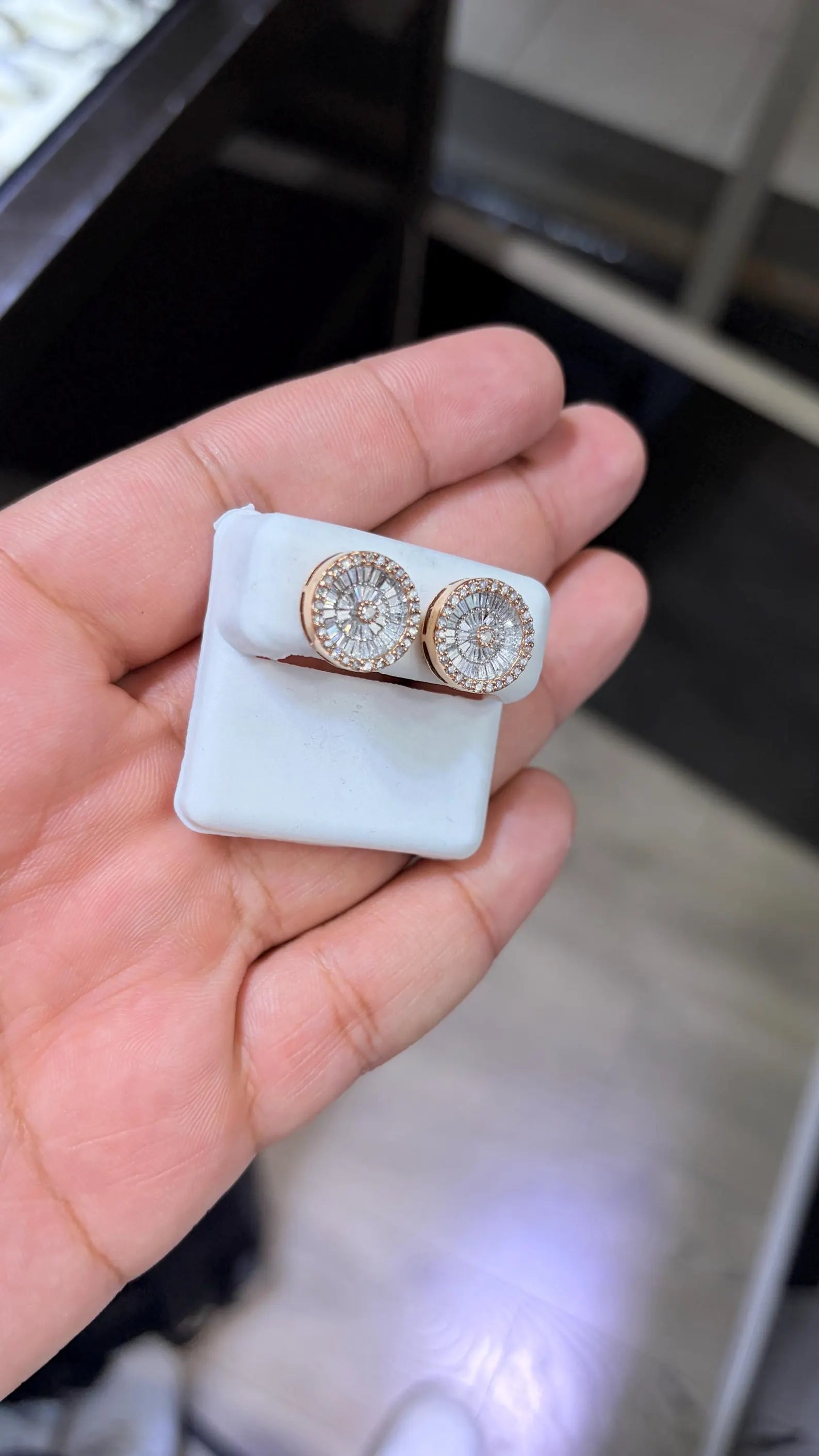 10K Rose Gold Diamond Earring 1.50 Carat Natural Diamonds