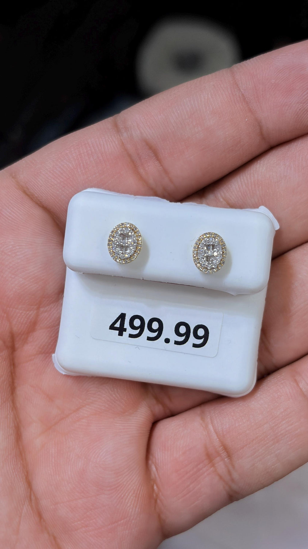 10K Gold Oval Diamond 0.50 CTW Earring