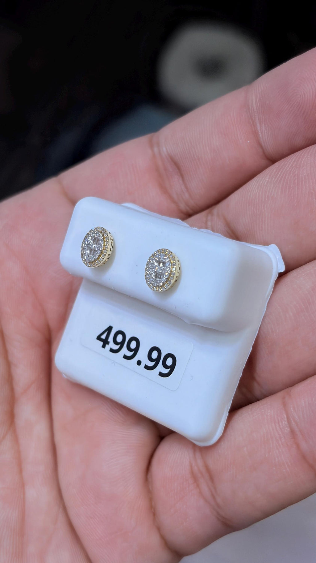 10K Gold Oval Diamond 0.50 CTW Earring