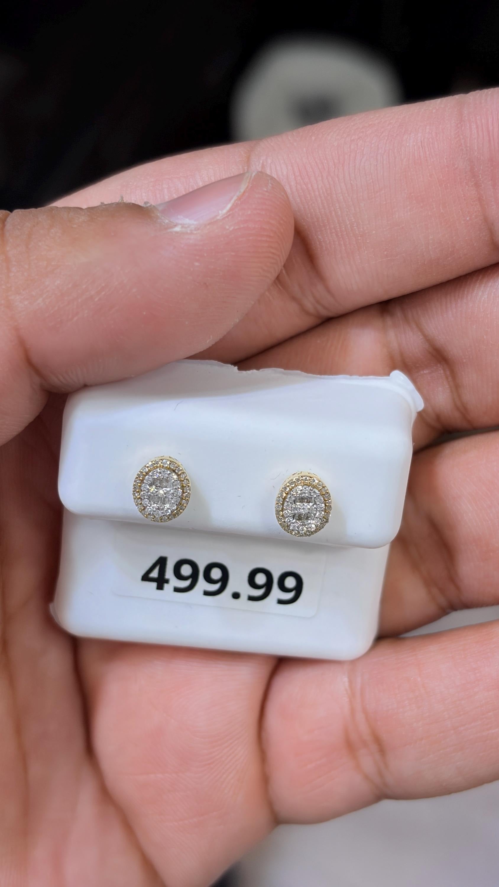 10K Gold Oval Diamond 0.50 CTW Earring