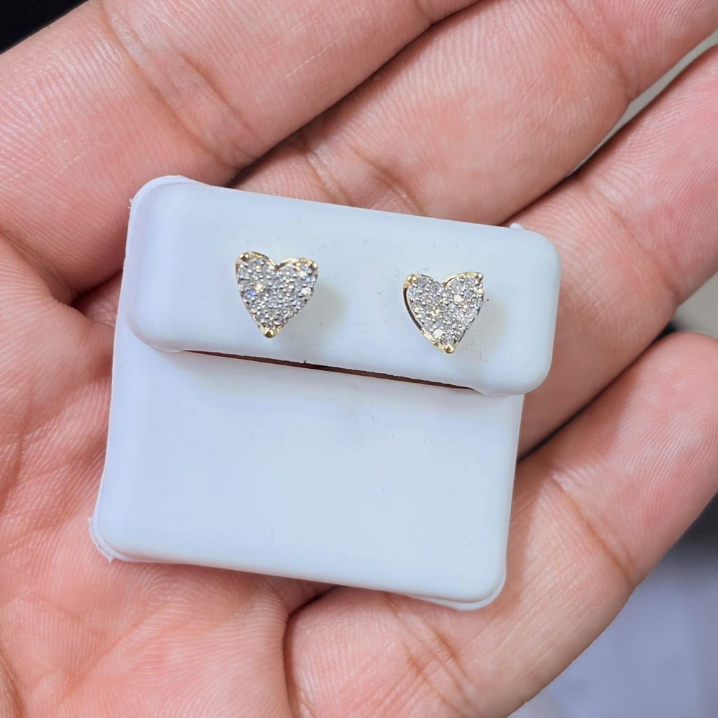 10K White Gold Diamond 0.25 CTW Heart Earring