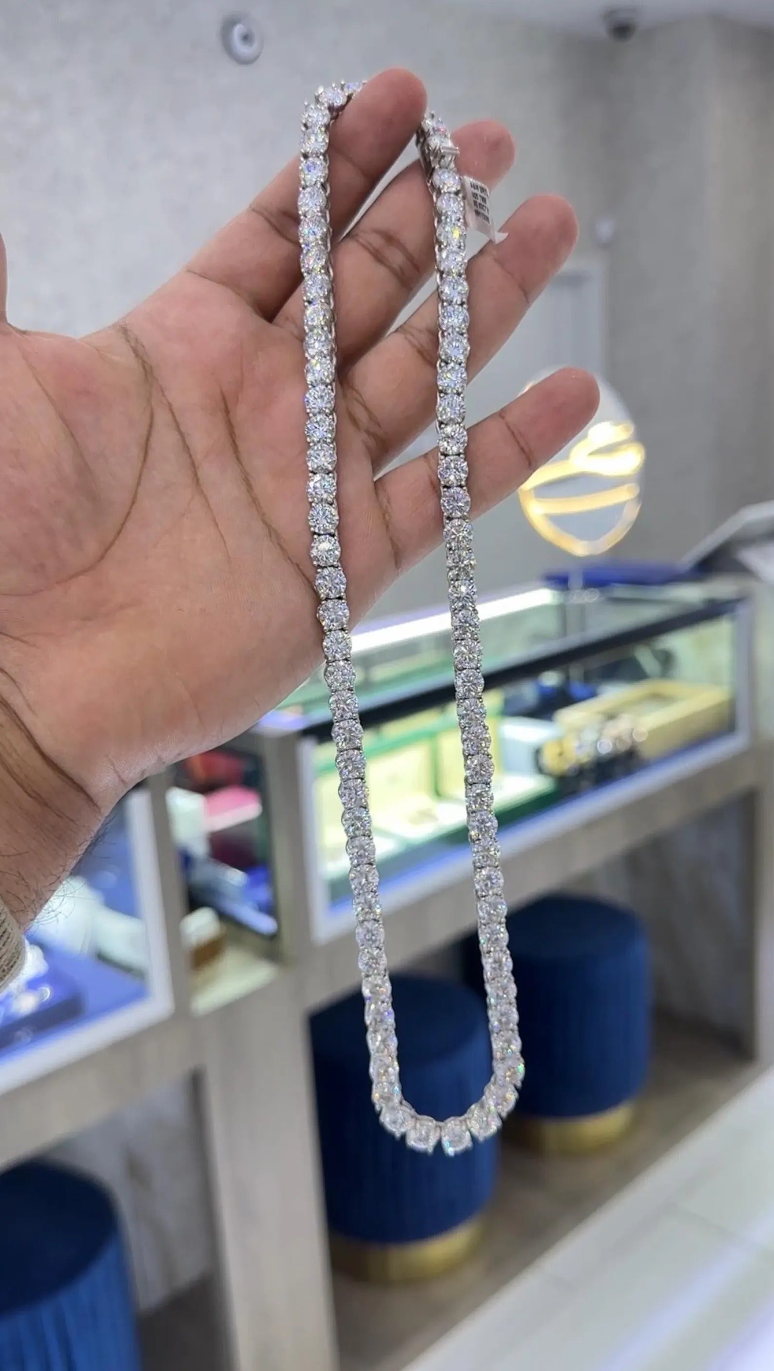 S925 Silver Moissanite Tennis Chain 14K Gold