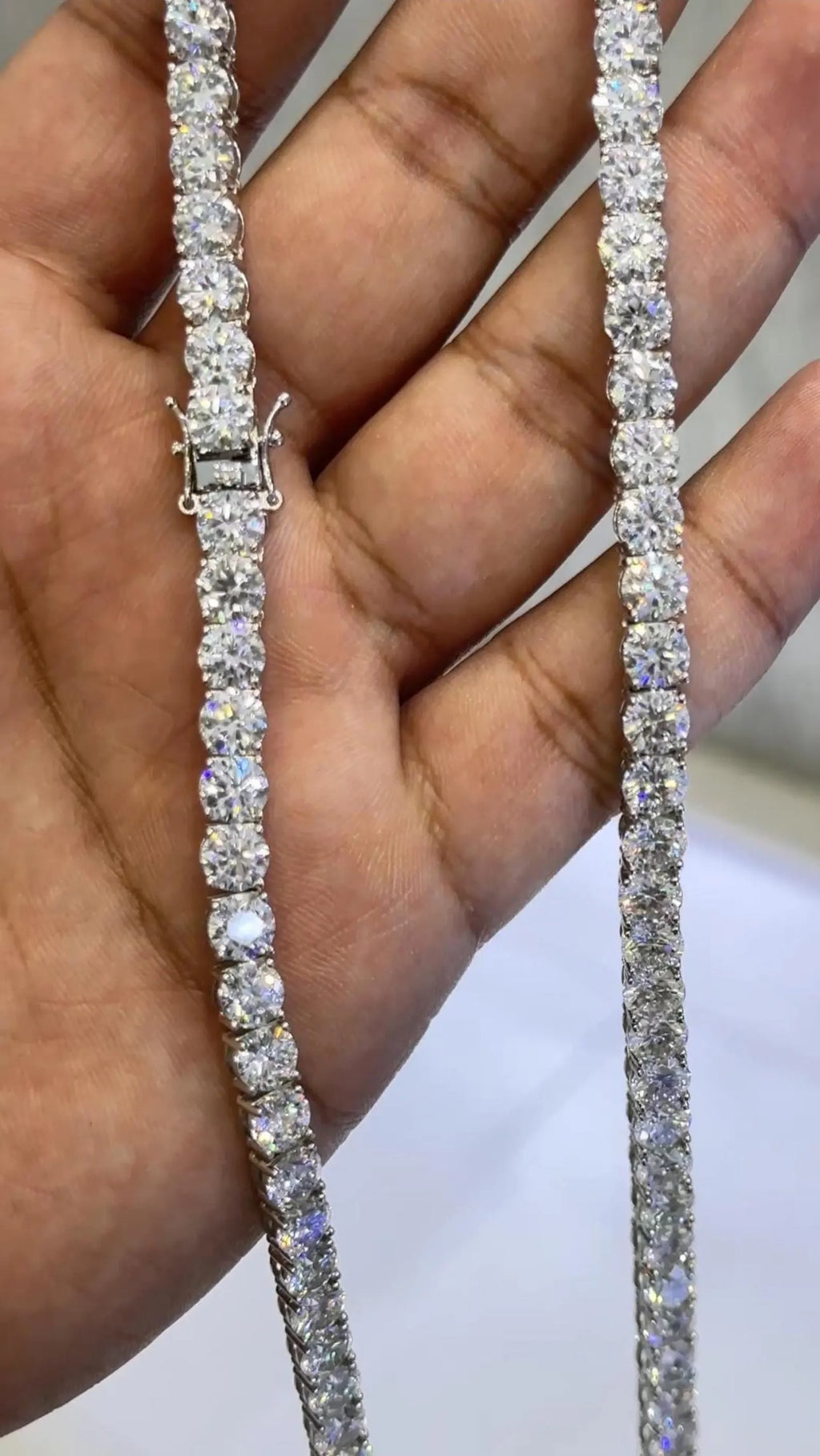 S925 Silver Moissanite Tennis Chain 14K Gold