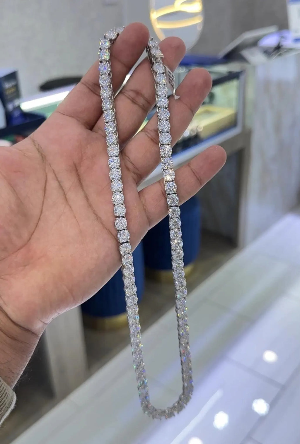 S925 Silver Moissanite Tennis Chain 14K Gold