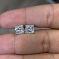 14K Gold Solitaire 5.15 CTW Lab Grown Princess Earring