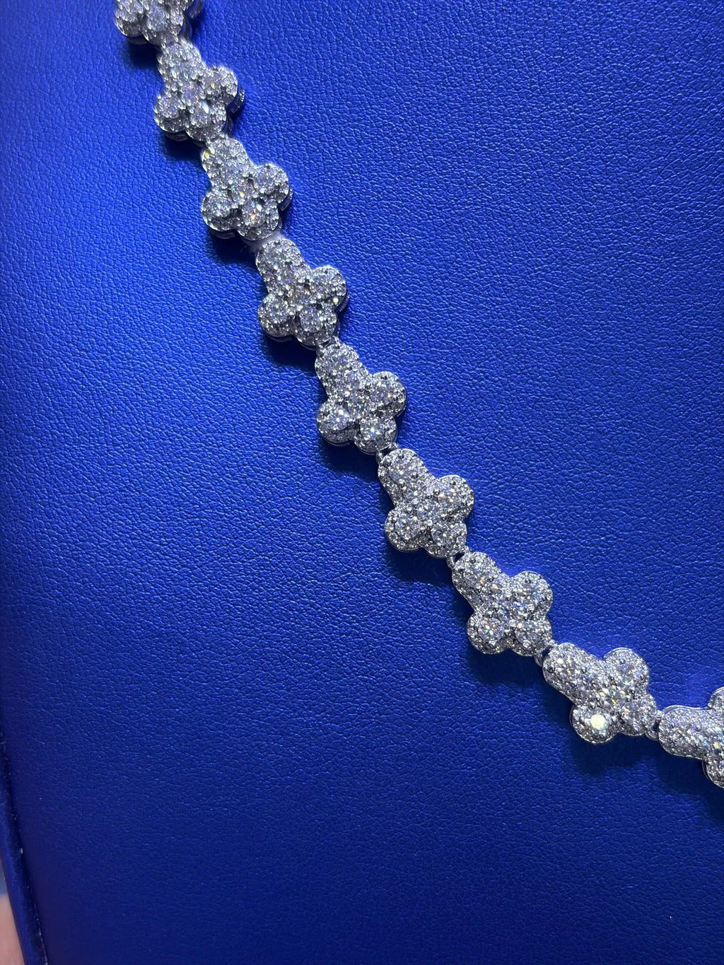 Cross Link Moissanite Chain 10mm VVS 23.73 CTW D Color