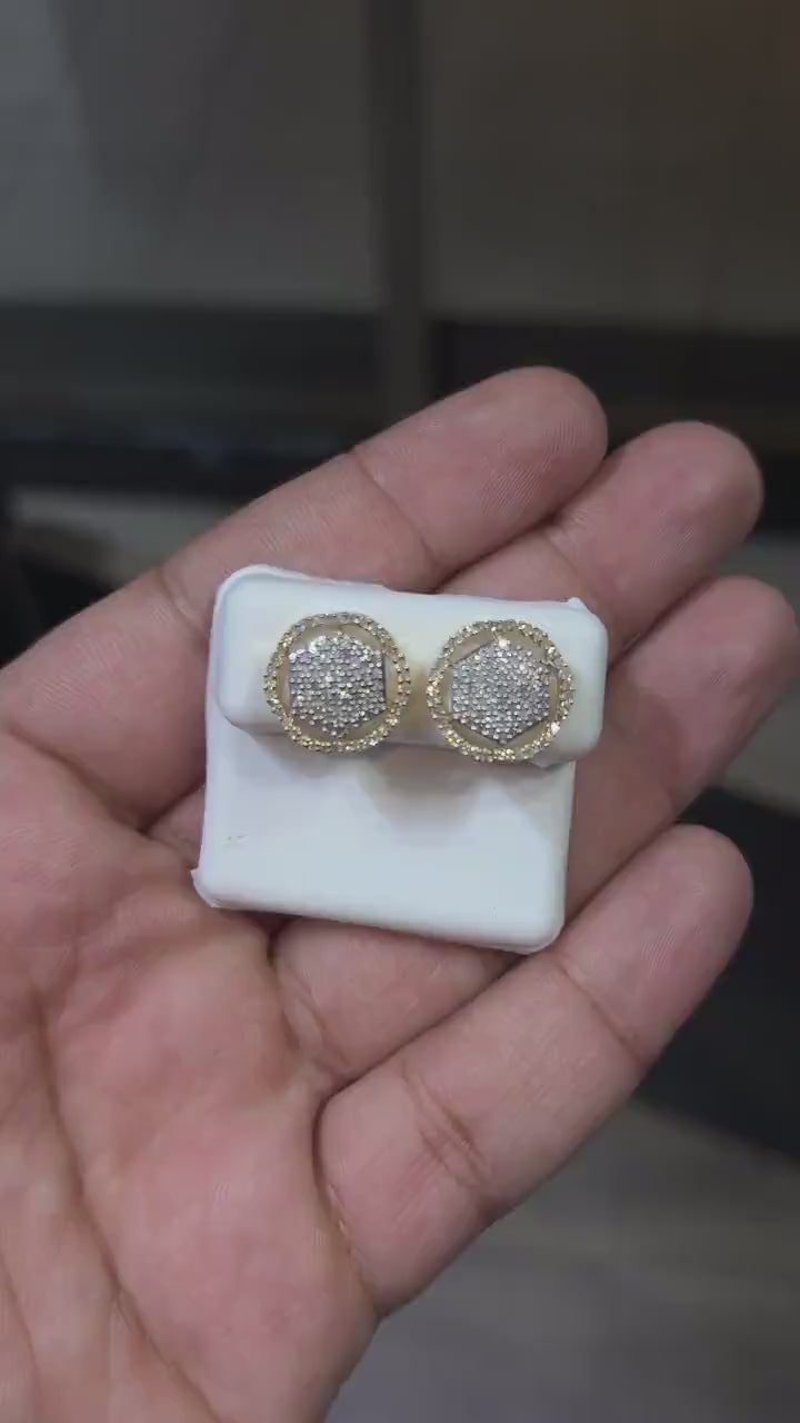 10K Gold Two Tone Diamond 0.75 CTW Earring