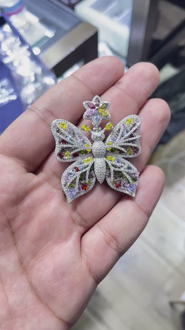 Custom Butterfly Pendant VVS1 Moissanite [4.50 CTW] 925 Sterling Silver