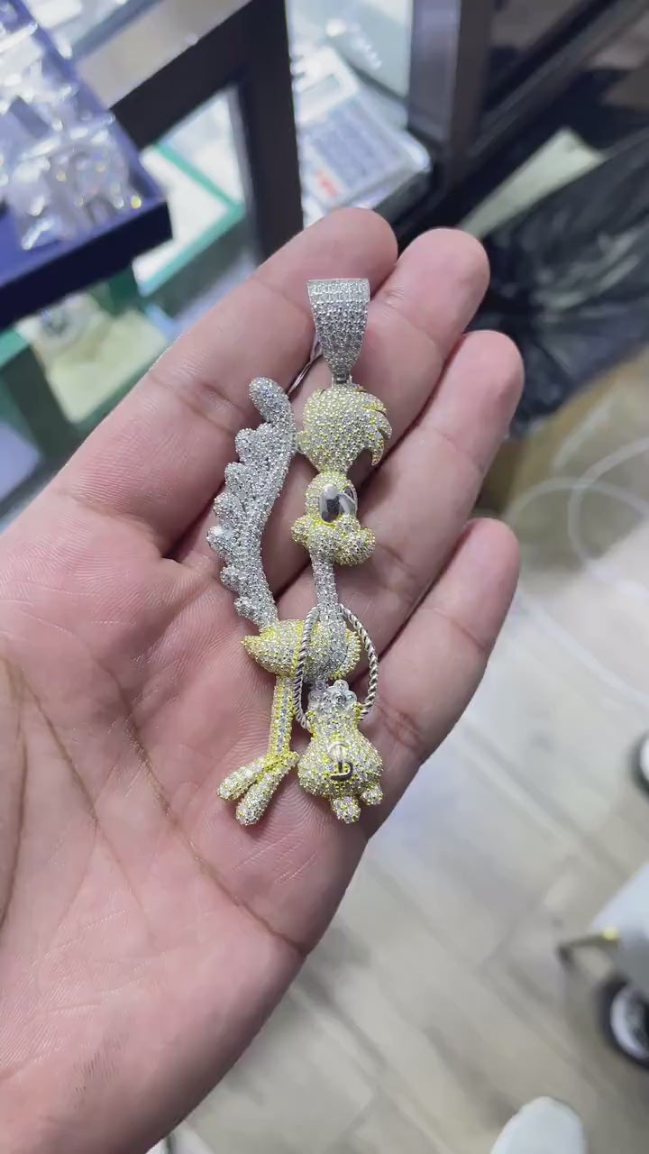 3D Custom Cartoon Pendant VVS1 Moissanite [8.99 CTW] 925 Sterling Silver