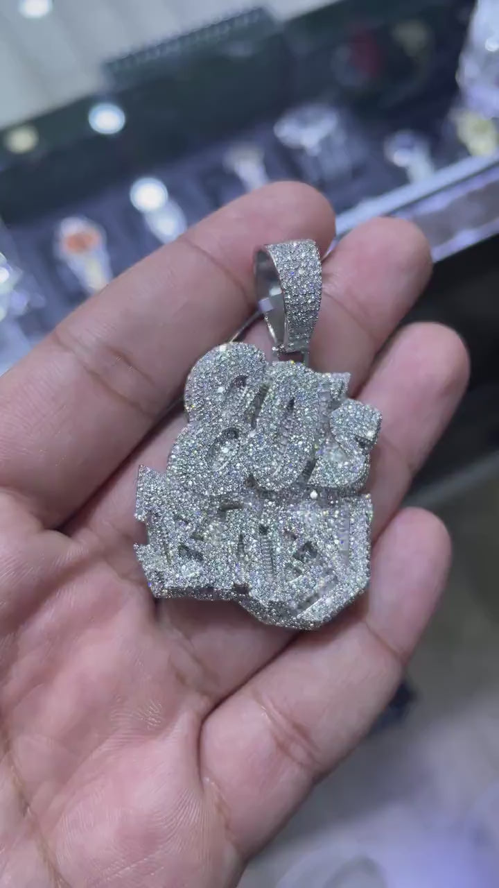 80s Baby Custom Pendant VVS1 Moissanite [9.2CTW] 925 Sterling Silver
