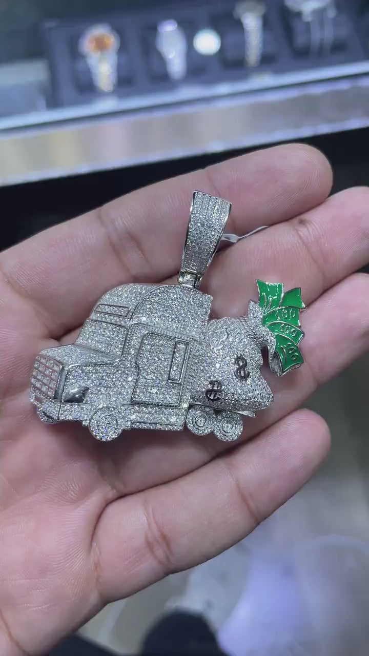 Custom Truck Money VVS1 Moissanite [5.48CTW] 925 Sterling Silver